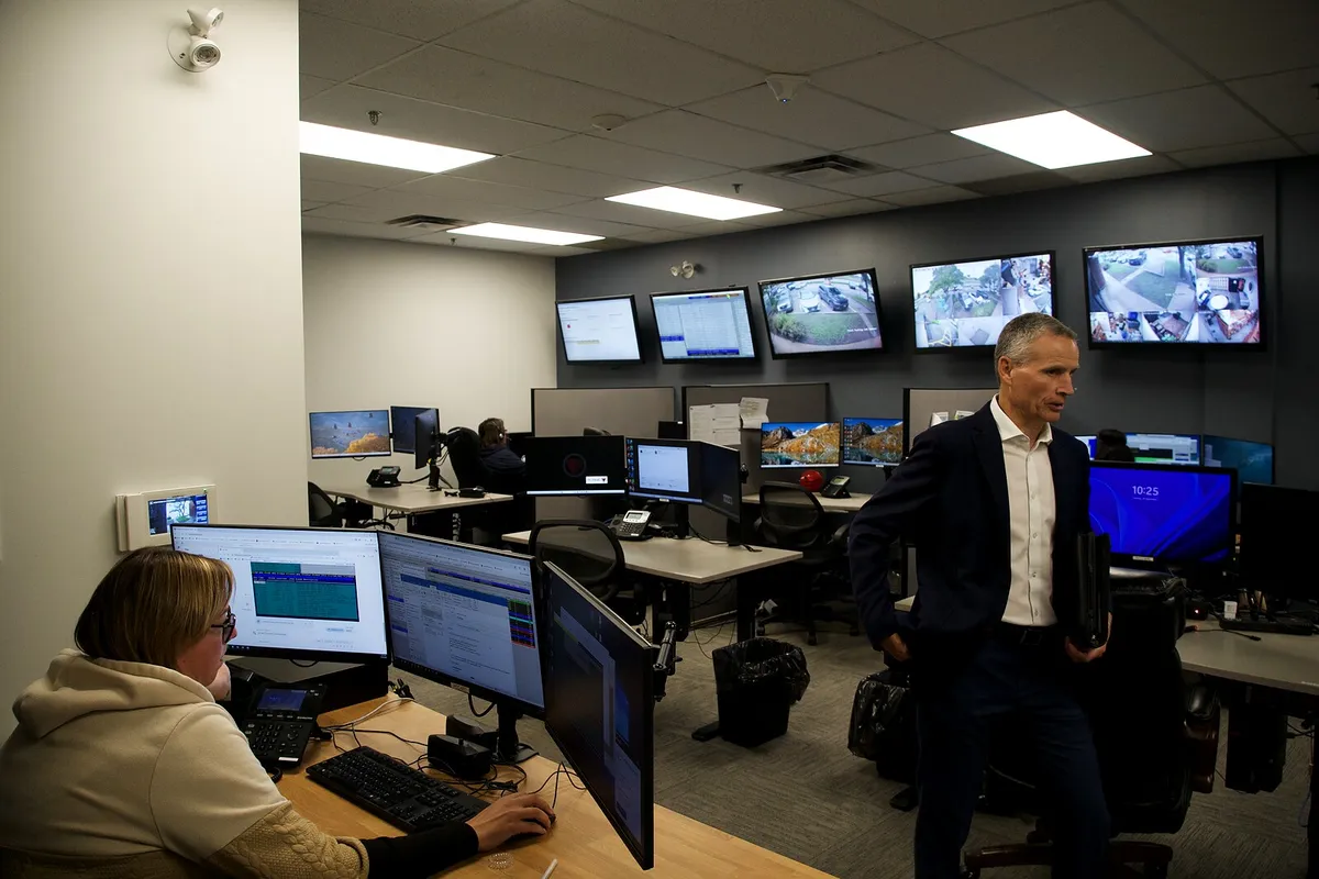 Operators at work during a shift in the ProTELEC Emergency Monitoring Centre